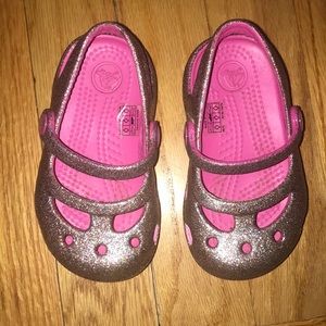 Toddler glitter CROCS